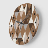 Atomic Age Art Diamonds Brown Grote Klok (Hoek)