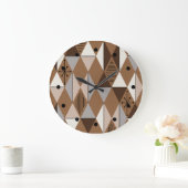 Atomic Age Art Diamonds Brown Grote Klok (Huis)