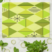 Atomic Age Art Diamonds Chartreuse Theedoek (Gevouwen)