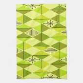 Atomic Age Art Diamonds Chartreuse Theedoek (Verticaal)