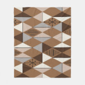 Atomic Age Art Diamonds Coffee Brown Fleece Deken (Voorkant)