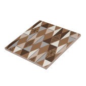 Atomic Age Art Diamonds Coffee Brown Tegeltje (Zijkant)