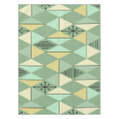 Atomic Age Art Diamonds Mint Green Yellow Tafelkleed (Voorkant)