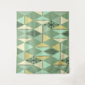 Atomic Age Art Diamonds Mint Green Yellow Wandkleed (Voorkant)