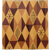 Atomic Age Art Diamonds Ochre Maroon Douchegordijn (Voorkant)