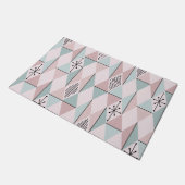Atomic Age Art Diamonds Pastel Pink Green Deurmat (Schuin)
