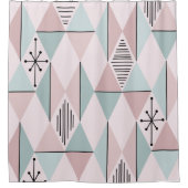 Atomic Age Art Diamonds Pastel Pink Green Douchegordijn (Voorkant)