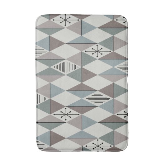 Atomic Age Art Diamonds Sage Grey Badmat (Voorkant Verticaal)