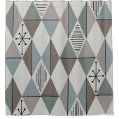 Atomic Age Art Diamonds Sage Grey Douchegordijn (Voorkant)