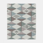 Atomic Age Art Diamonds Sage Grey Fleece Deken (Voorkant)