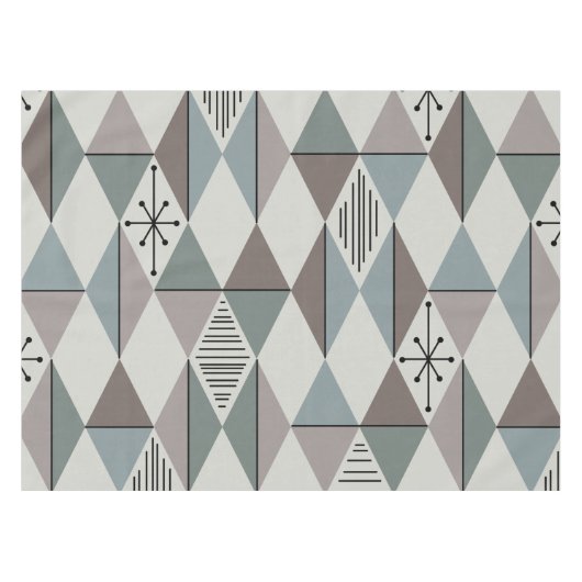 Atomic Age Art Diamonds Sage Grey Tafelkleed (Voorkant (Horizontaal))