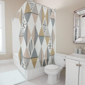 Atomic Age Art Diamonds Silver Gold Douchegordijn (In situ)