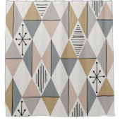 Atomic Age Art Diamonds Silver Gold Douchegordijn (Voorkant)