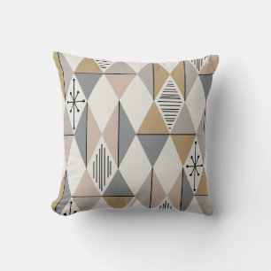 Atomic Age Art Diamonds Silver Gold Kussen