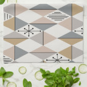 Atomic Age Art Diamonds Silver Gold Theedoek (Gevouwen)