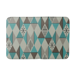 Atomic Age Art Diamonds Turquoise Grey Badmat