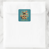 Atomic Age Boba Siamese Astronaut Kat Dank Je Vierkante Sticker (Tas)