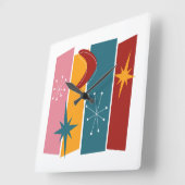 Atomic Age Boomerang Starburst Rechthoeken MCM Vierkante Klok (Hoek)