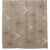 Atomic Age Boomerangs Starbursts Earth Tones Douchegordijn (Voorkant)