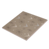 Atomic Age Boomerangs Starbursts Earth Tones Tegeltje (Zijkant)