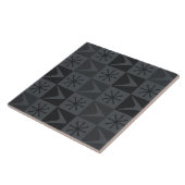 Atomic Age Checkered Boomerangs Grey Tegeltje (Zijkant)