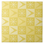Atomic Age Checkered Boomerangs Yellow Tegeltje (Voorkant)