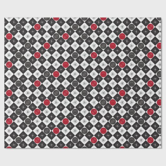 Atomic Age Checkers Cadeaupapier (Vlak)