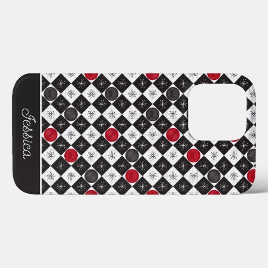 Atomic Age Checkers Case-Mate iPhone Case (Achterkant (horizontaal))
