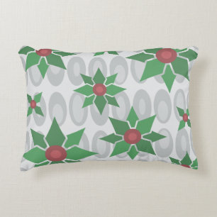 Atomic Age Christmas Holly Silver Accent Kussen