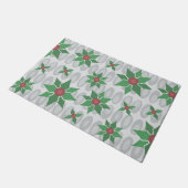 Atomic Age Christmas Holly Silver Deurmat (Schuin)