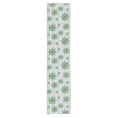 Atomic Age Christmas Holly Silver Korte Tafelloper (Voorkant)