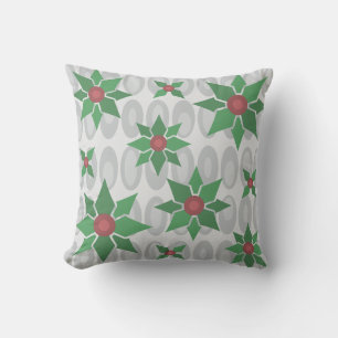 Atomic Age Christmas Holly Silver Kussen
