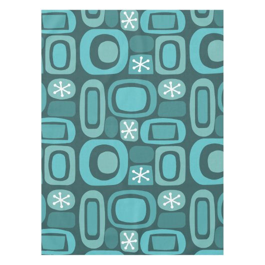 Atomic Age Fieldstones Blauwgroen Tafelkleed (Voorkant)