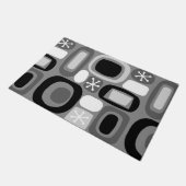 Atomic Age Fieldstones Zwart Wit Deurmat (Schuin)