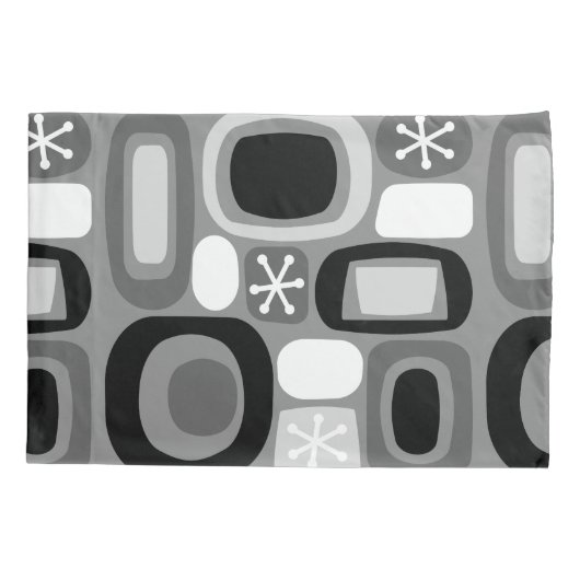 Atomic Age Fieldstones Zwart Wit Kussensloop (Achterkant)