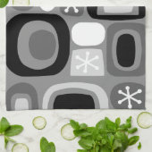 Atomic Age Fieldstones Zwart Wit Theedoek (Gevouwen)