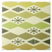 Atomic Age geometrische chartreuse Tegeltje (Voorkant)
