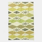 Atomic Age geometrische chartreuse Theedoek (Verticaal)