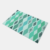 Atomic Age geometrische turquoise Deurmat (Schuin)