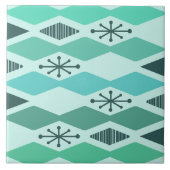 Atomic Age geometrische turquoise Tegeltje (Voorkant)