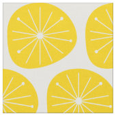 Atomic Age Lemon Slices Starburst Print Stof (Close Up)