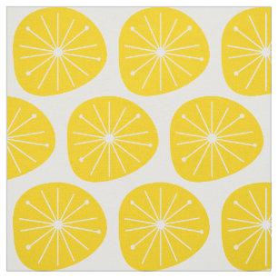Atomic Age Lemon Slices Starburst Print Stof