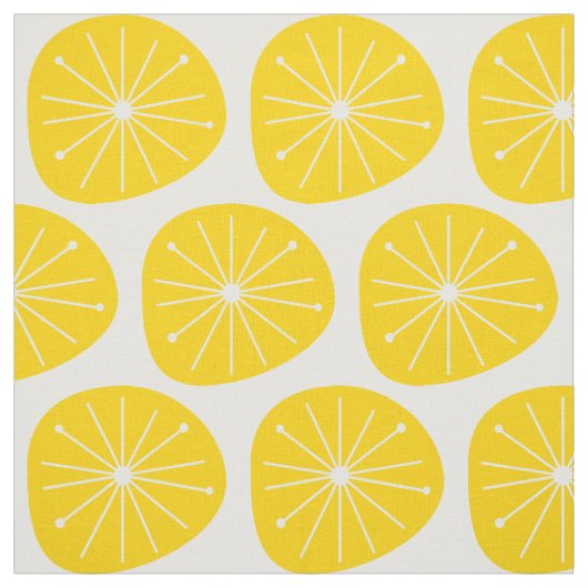 Atomic Age Lemon Slices Starburst Print Stof (Swatch)