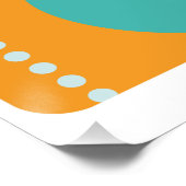 Atomic Age Mid Century Abstract Blauwgroen, Aqua,  Perfect Poster (Hoek)