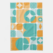 Atomic Age Mid Century Abstract Blauwgroen, Aqua, Theedoek (Verticaal)