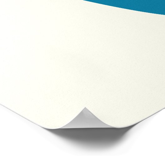 Atomic Age Mid Century Abstracte blauwe perzik Poster (Hoek)