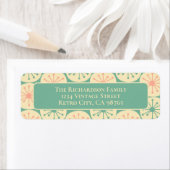 Atomic Age Mid Century Modern Retro 50s Blauwgroen Etiket (Insitu)