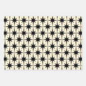 Atomic Age Mid Century Starbursts Zwart & Cream Inpakpapier Vel (Voorkant 2)