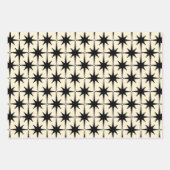 Atomic Age Mid Century Starbursts Zwart & Cream Inpakpapier Vel (Voorkant)