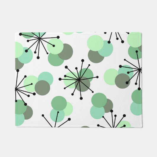 Atomic Age Molecules Mint Green Deurmat (Voorkant)